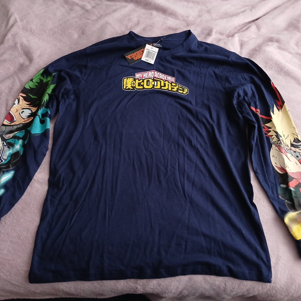 Bioworld My Hero Academia Long Sleeve Shirt - Blue